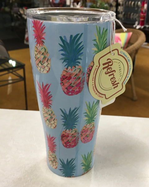Pineapple Party stainless cup with lid