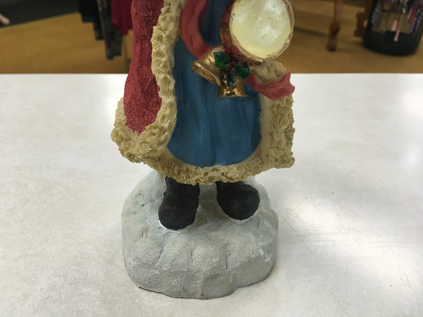 Santa with bag and tree figurine preowned