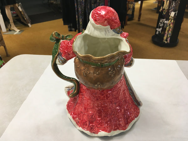 Holiday at Home Earthenware Santa Pitcher preowned collectors item