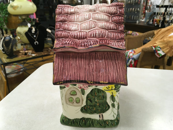 Country cottage home ceramic cookie jar Estate