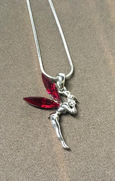 Ruby red tinker bell necklace
