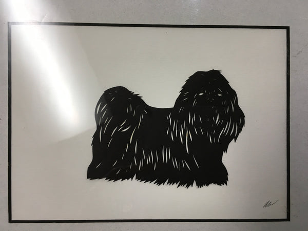 Maltese dogs silhouette picture and standard pillow case preowned
