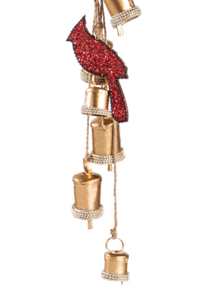 Cardinal and bell wind chime