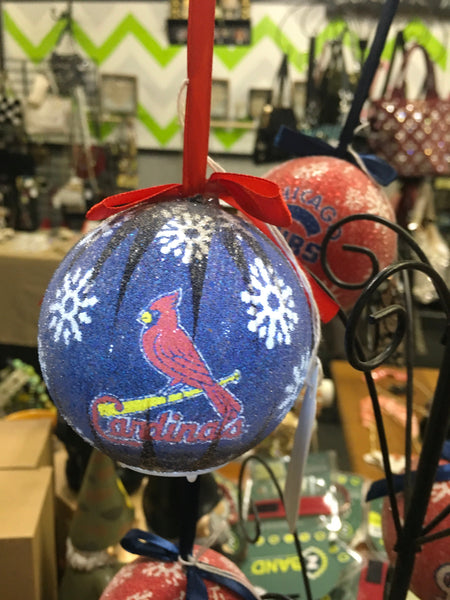 St Louis Cardinals blue frosted LED ornament