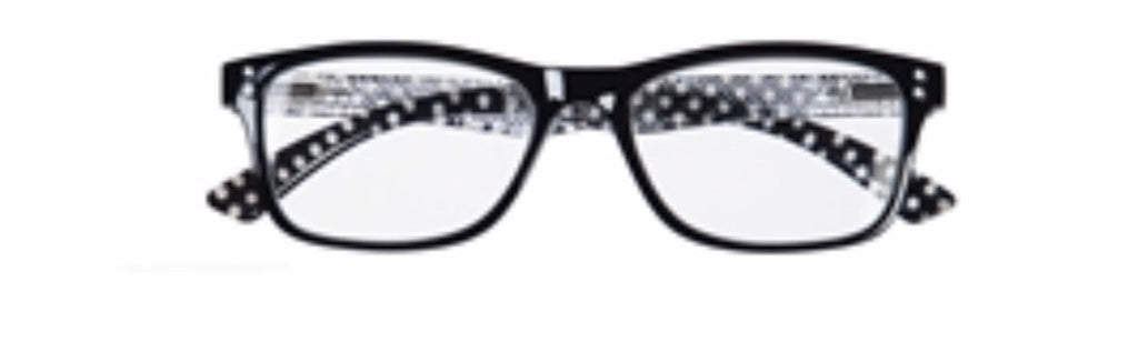 Black Polka dot Reading Glasses 2.5 with Matching Case