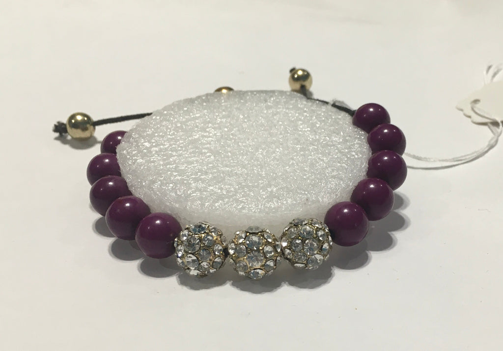 Purple rhinestone bracelet