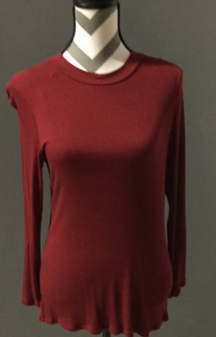 Burgundy mock neck  top Plus 1XL only