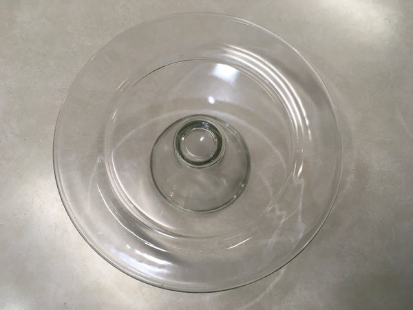 Glass cake plate on pedestal base preowned