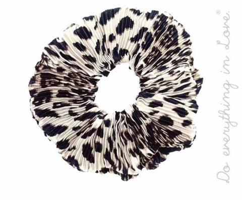 White Leopard hair scrunchie