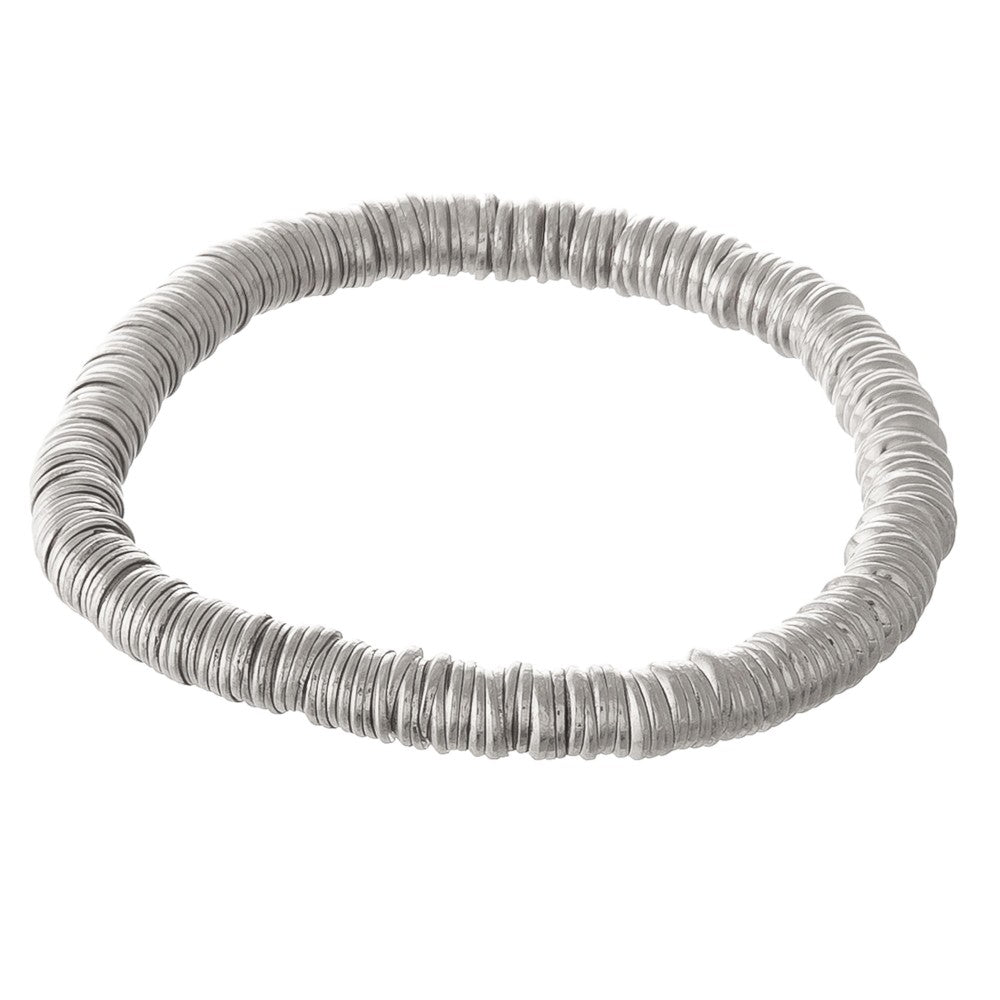Silver spacer disc bracelet