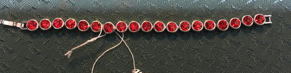 Ruby red or crystal rhinestone tennis bracelet