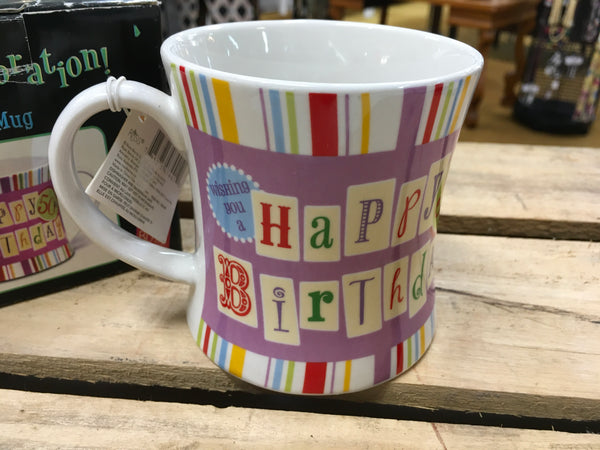 Happy 50th Birthday message mug coffee cup by Russ It’s a Celebration