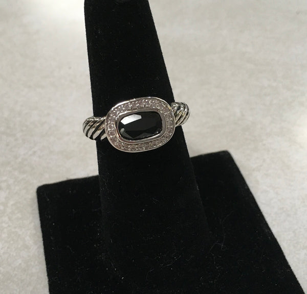 Black Oval CZ fashion ring size 9