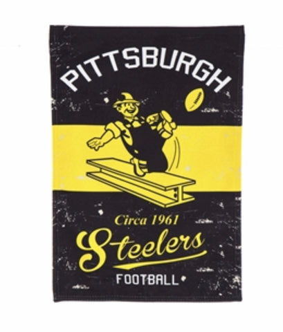 Pittsburgh Steelers, Vintage Linen Garden flag