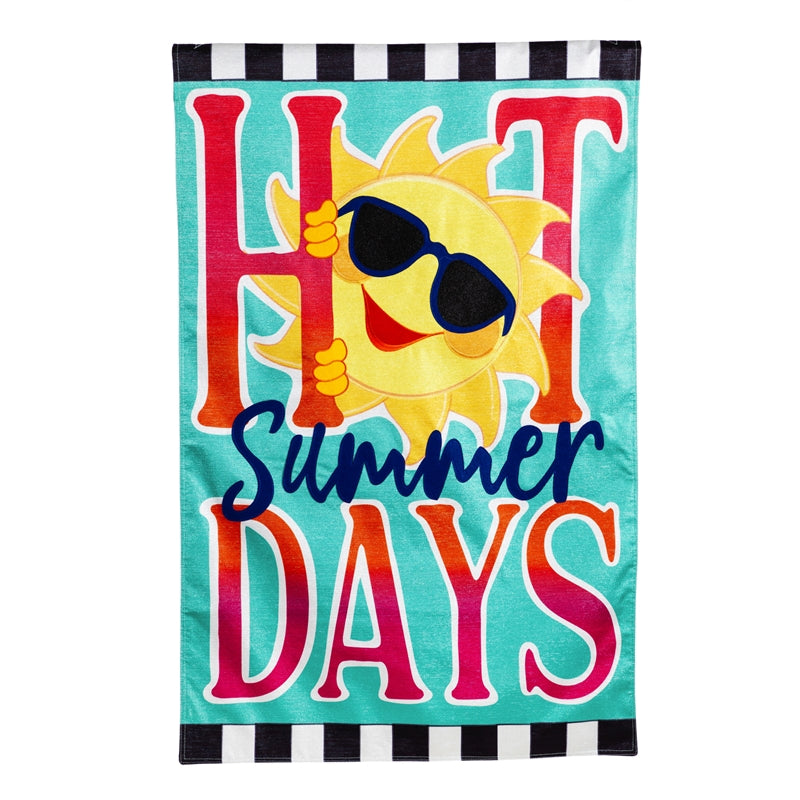 HOT Summer Days Sun House Shimmer Linen Flag