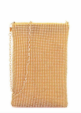 Gold sequin crossbody handbag