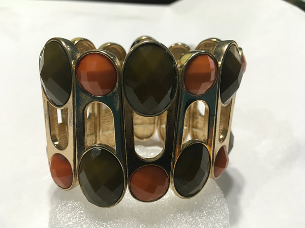 Brown orange stone bracelet