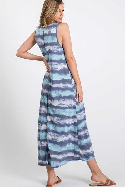 Blue Tye Dye Maxi Dress