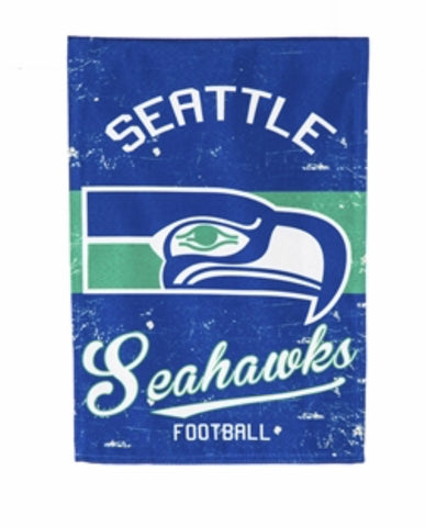 Seattle Seahawks, Vintage Linen Garden flag