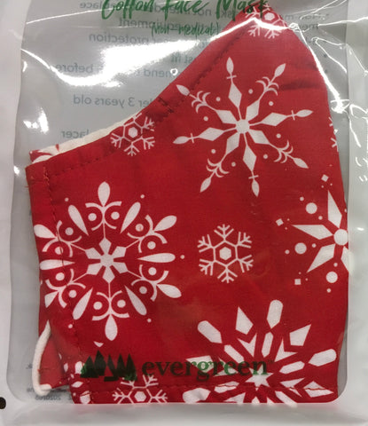 Red Snow burst Adult Face Mask
