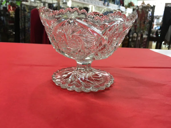 EAPG pinwheel design pedestal candy dish preowned