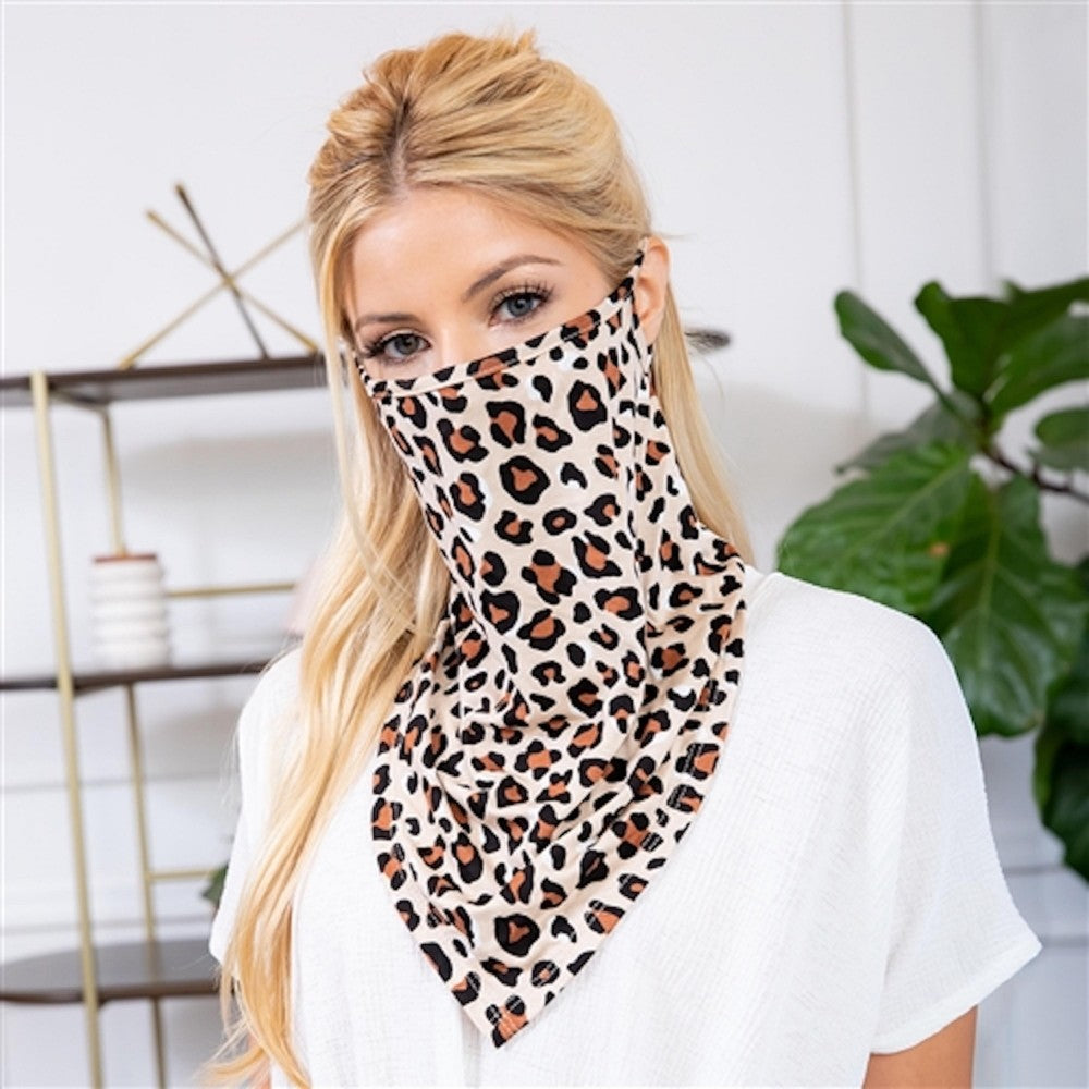 Leopard Print face shield with ear loops