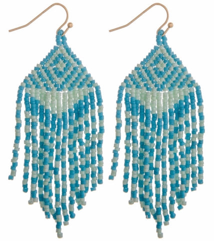 Turquoise multi boho beaded earring