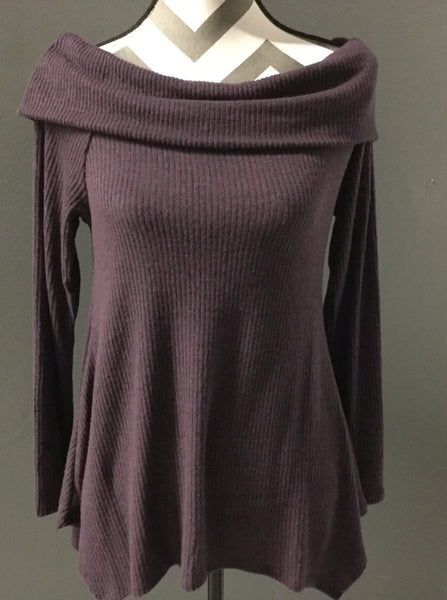 Purple off shoulder sweater