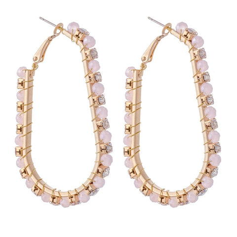 Pink Hoop Statement Earrings