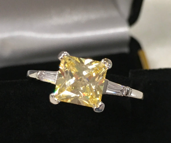 Yellow canary CZ ring size 8