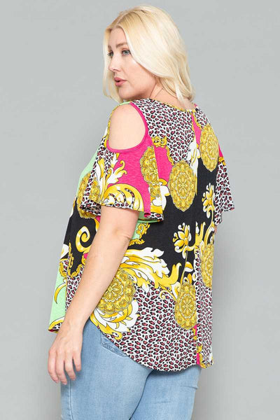Multi Geo leopard print top PLUS