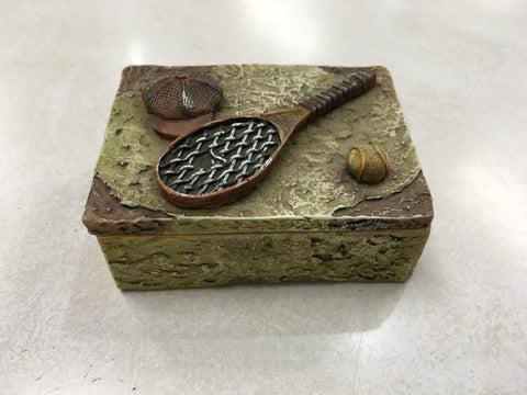 Sports Tennis poly stone trinket box