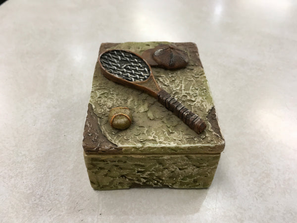 Sports Tennis poly stone trinket box