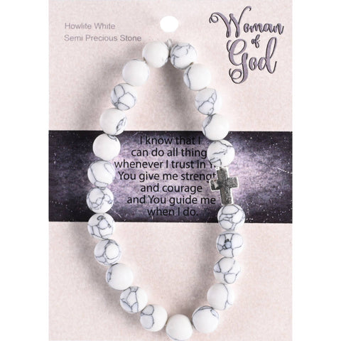 Cross Woman Of God Howlite bracelet