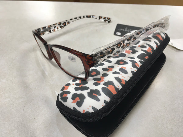Leopard 1.5 Reading Glasses with Matching Case