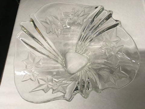 Mikasa etched Ivy Parisian handkerchief crystal bowl preowned
