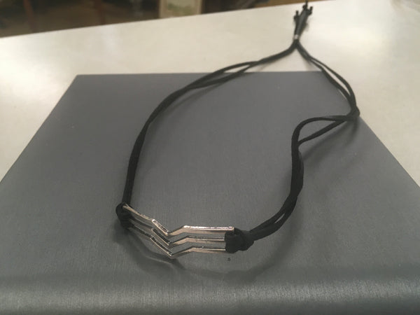 Silver chevron wrapped bracelet