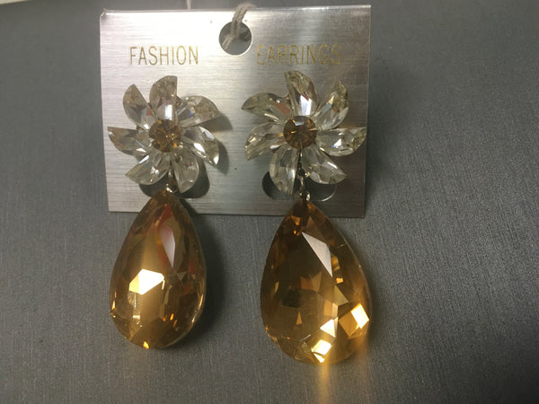 Topaz crystal teardrop earrings