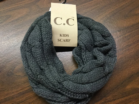 Kids Dark Melange grey CC Beanie infinity scarf