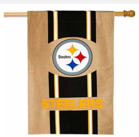 Pittsburg Steelers burlap house flag