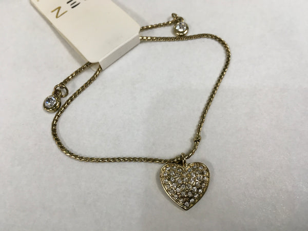 Gold heart adjustable bracelet